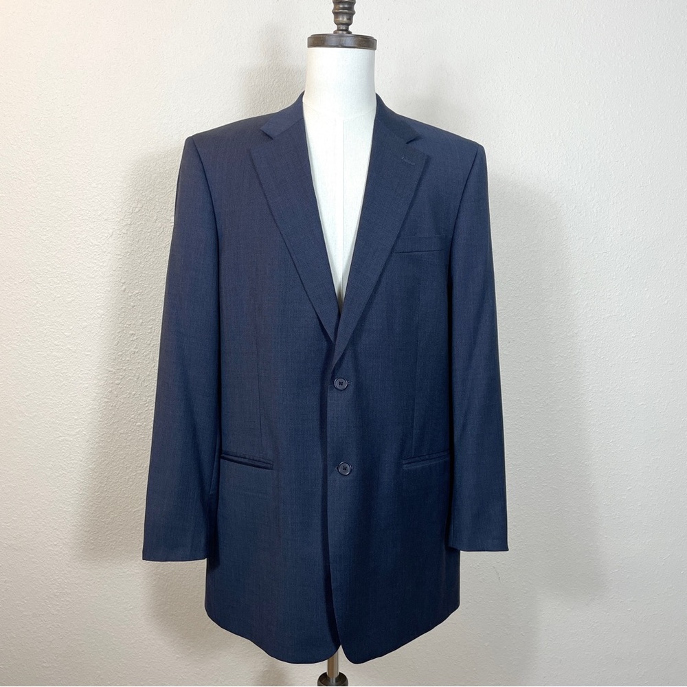 Paul Fredrick Sport Coat Blazer Jacket Cashmere Wool Mens 44XL Navy